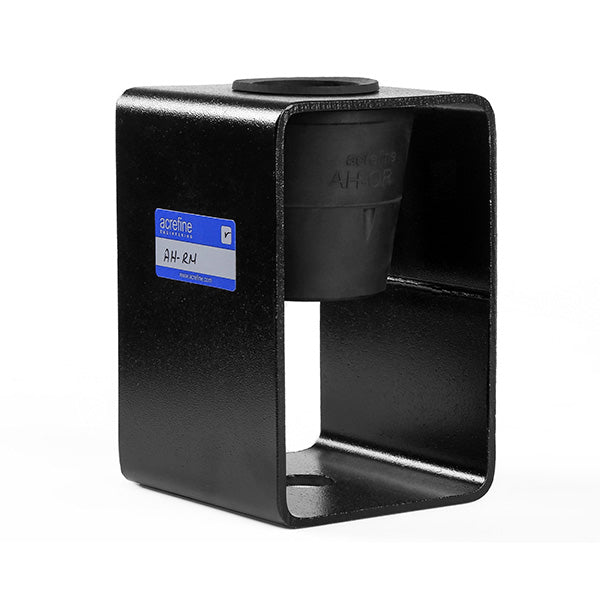 Hanger mount vibration isolator with rubber element inside a steel housing