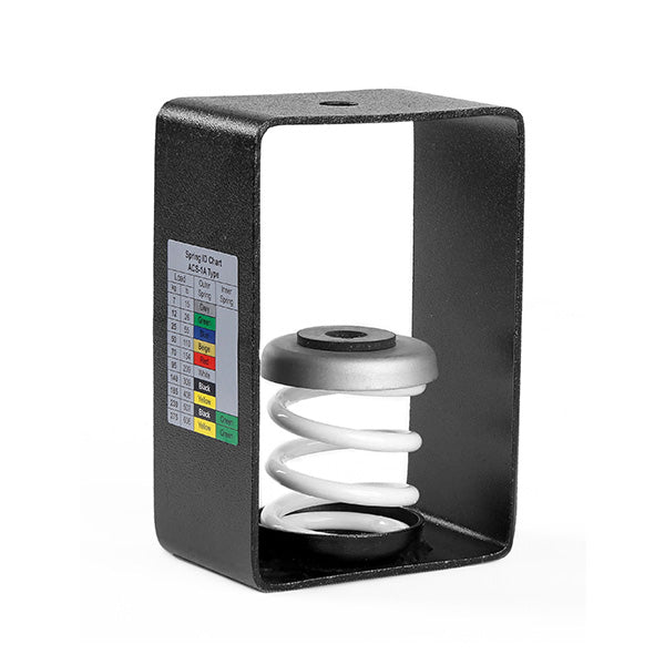 Spring vibration isolation hanger with a steel housing