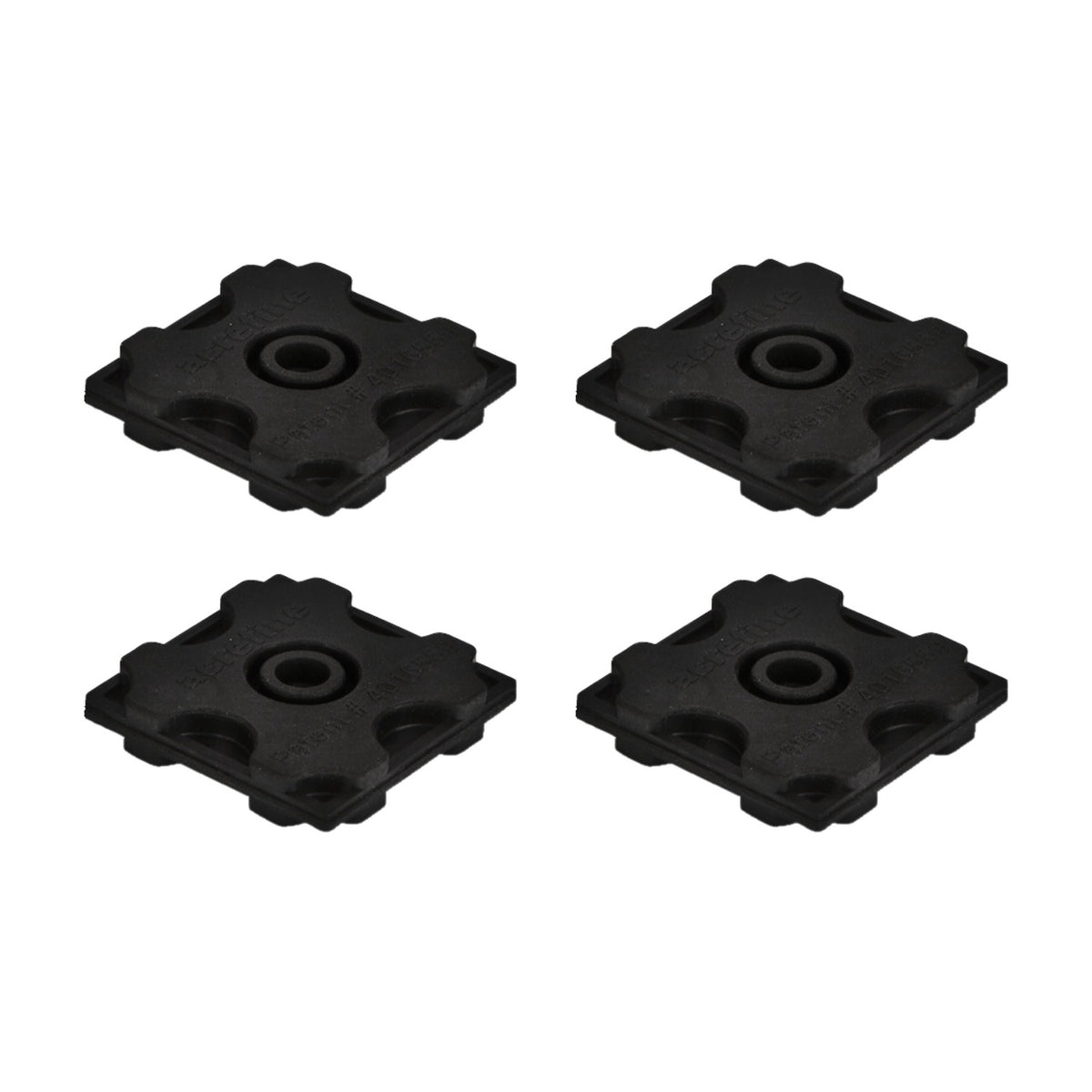 Acrefine modular rubber pads, 50 × 50 mm, 10 mm thick, pack of 4.