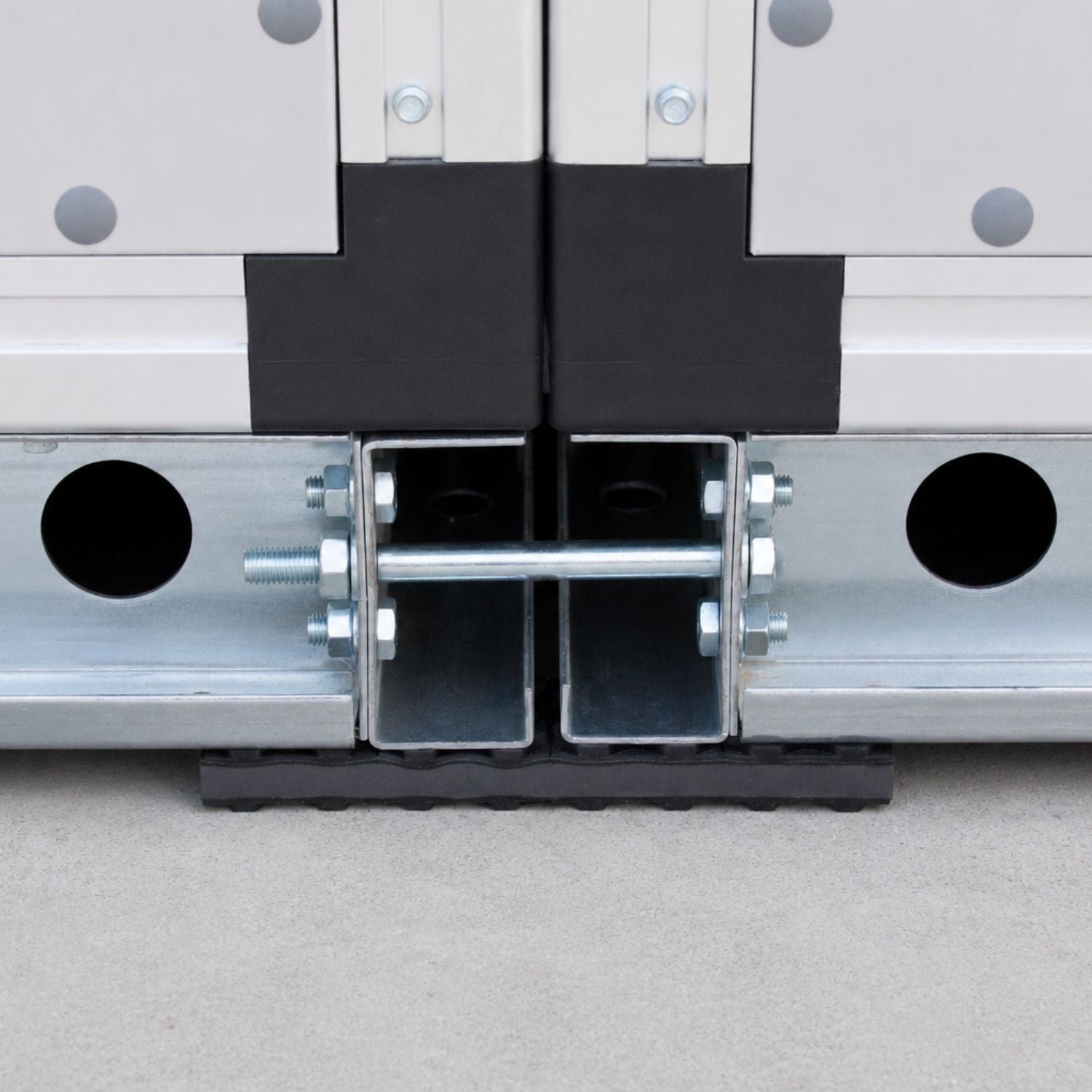 Acrefine high-performance modular anti-vibration pad with an integrated copolymer core layer installed under a AHU.