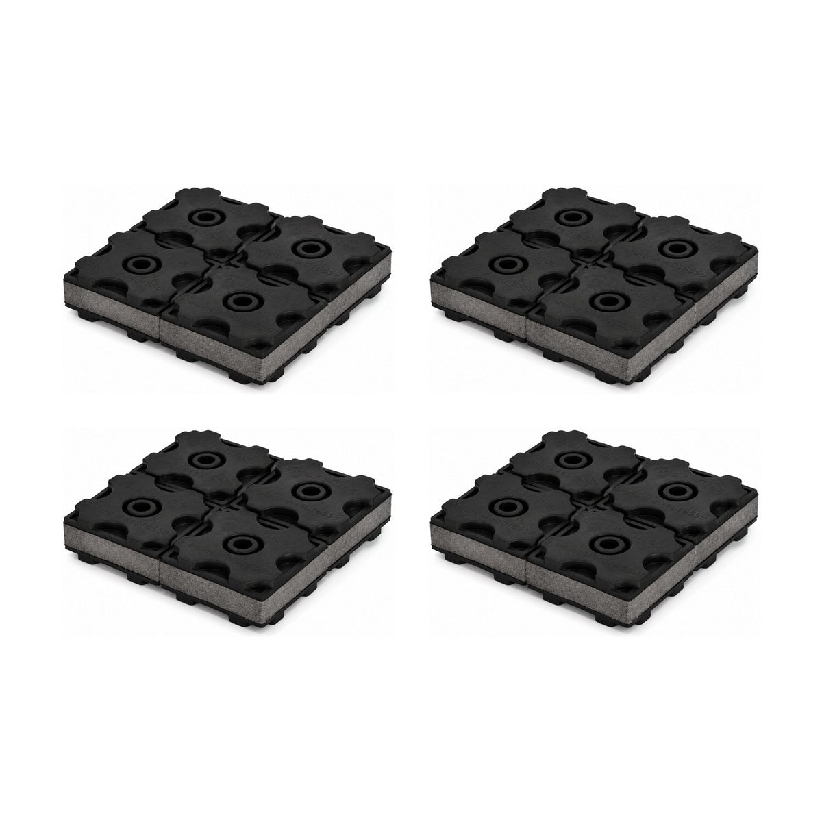 Acrefine modular anti-vibration pads, 100 × 100 mm (2 × 2 modules), pack of 4.