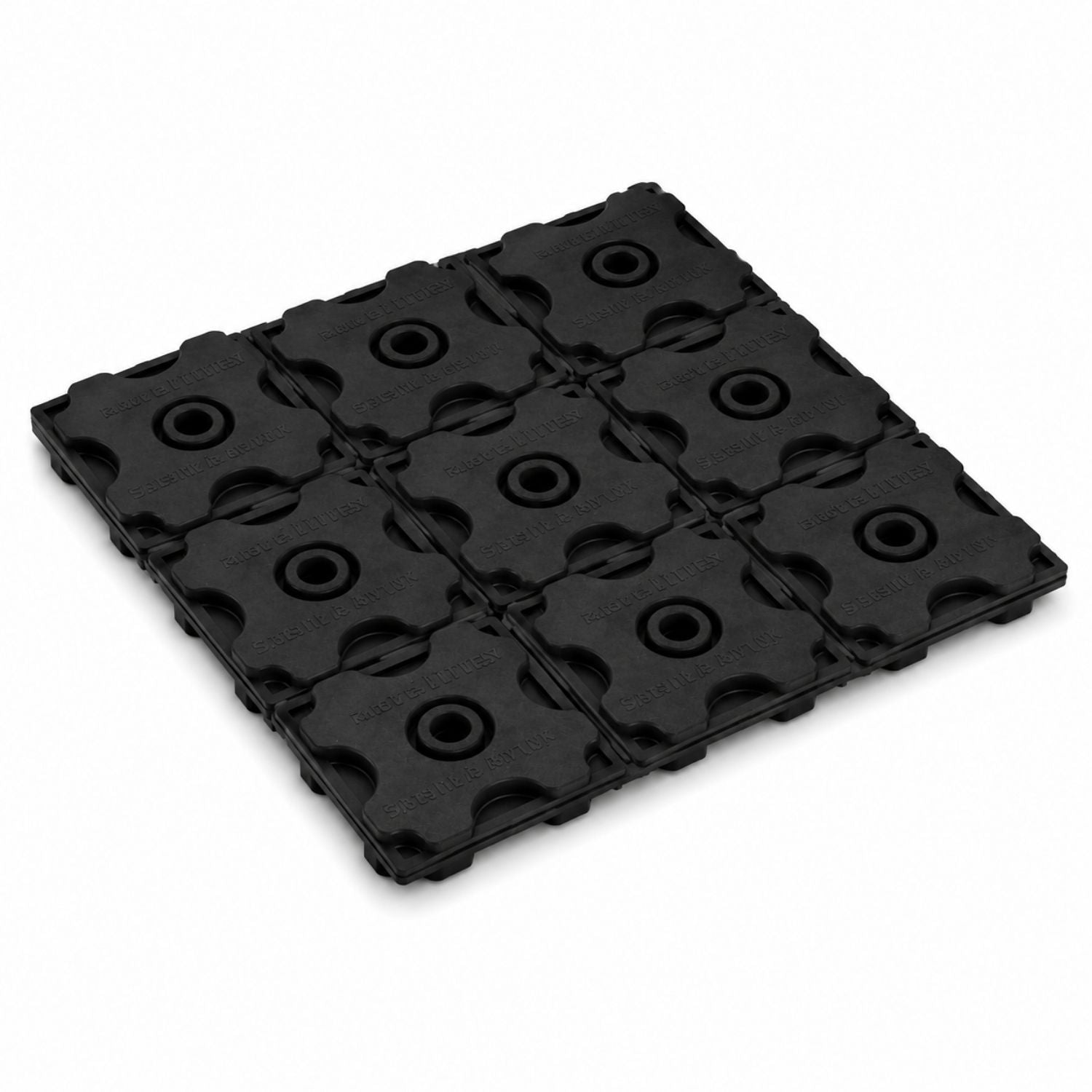 Acrefine interlocking modular anti vibration pad 150x150 mm.