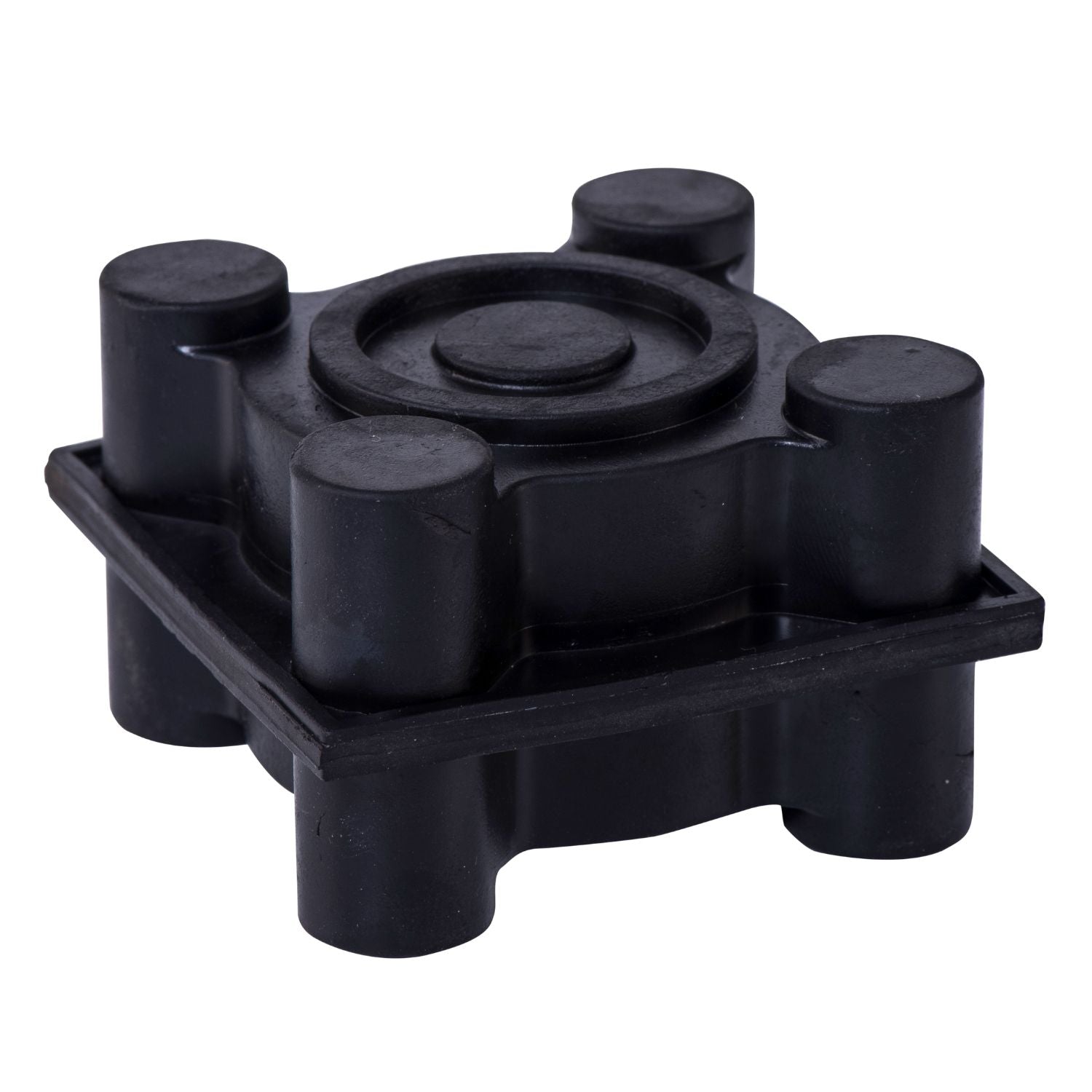Acrefine floating floor rubber mount made of durable black rubber.