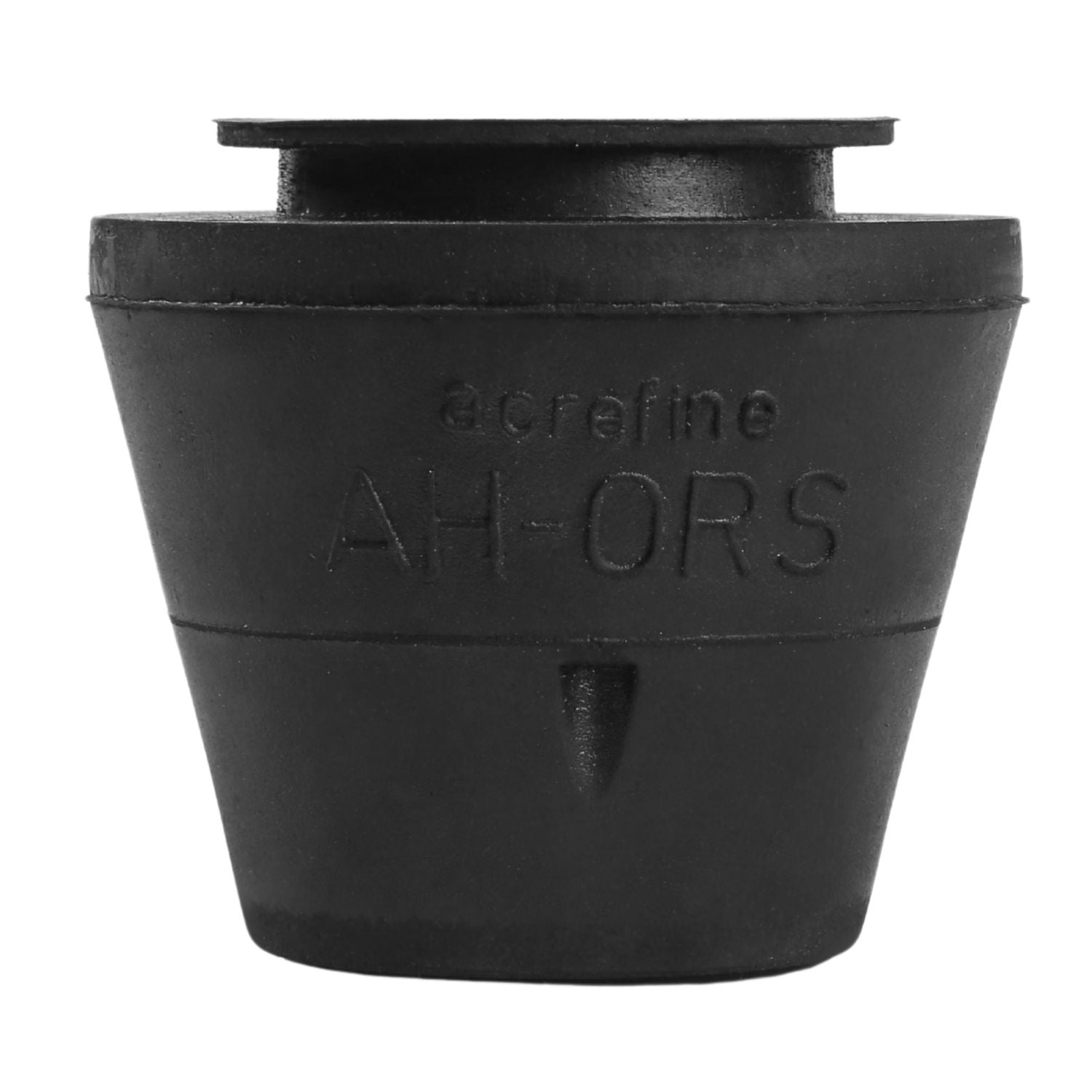 Acrefine rubber hanger element for vibration isolation showing the molded AH-ORS model identification.