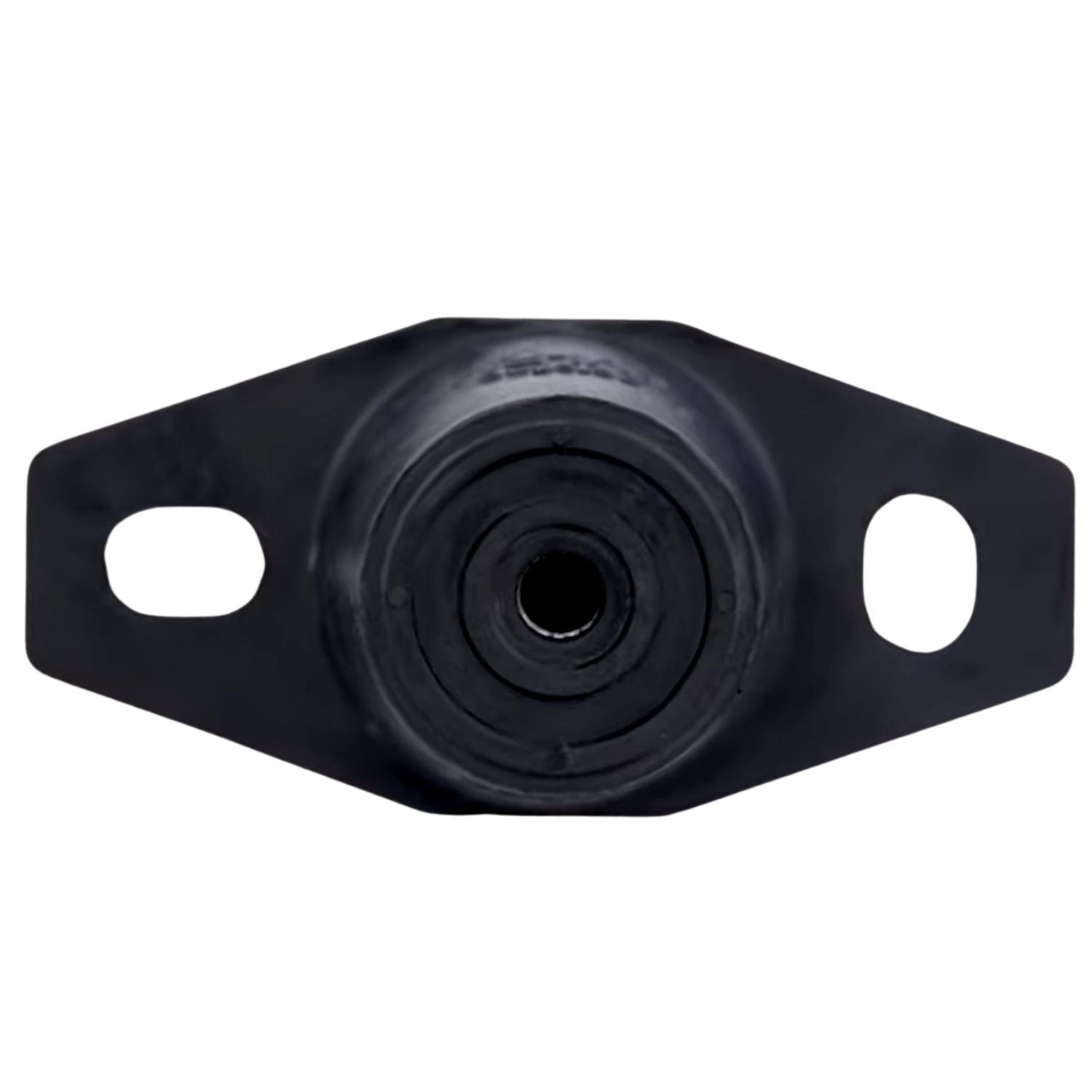 op down view of Acrefine rubber mount displaying the symmetrical diamond base and central threaded leveling connection.