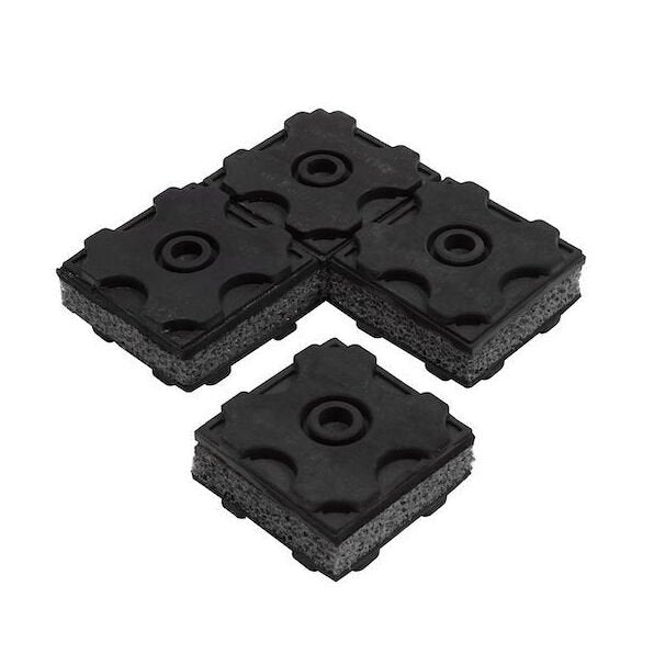 An anti vibration pad with modular design, intended for use with washing machines and tumble dryers to minimize vibrations and noise.