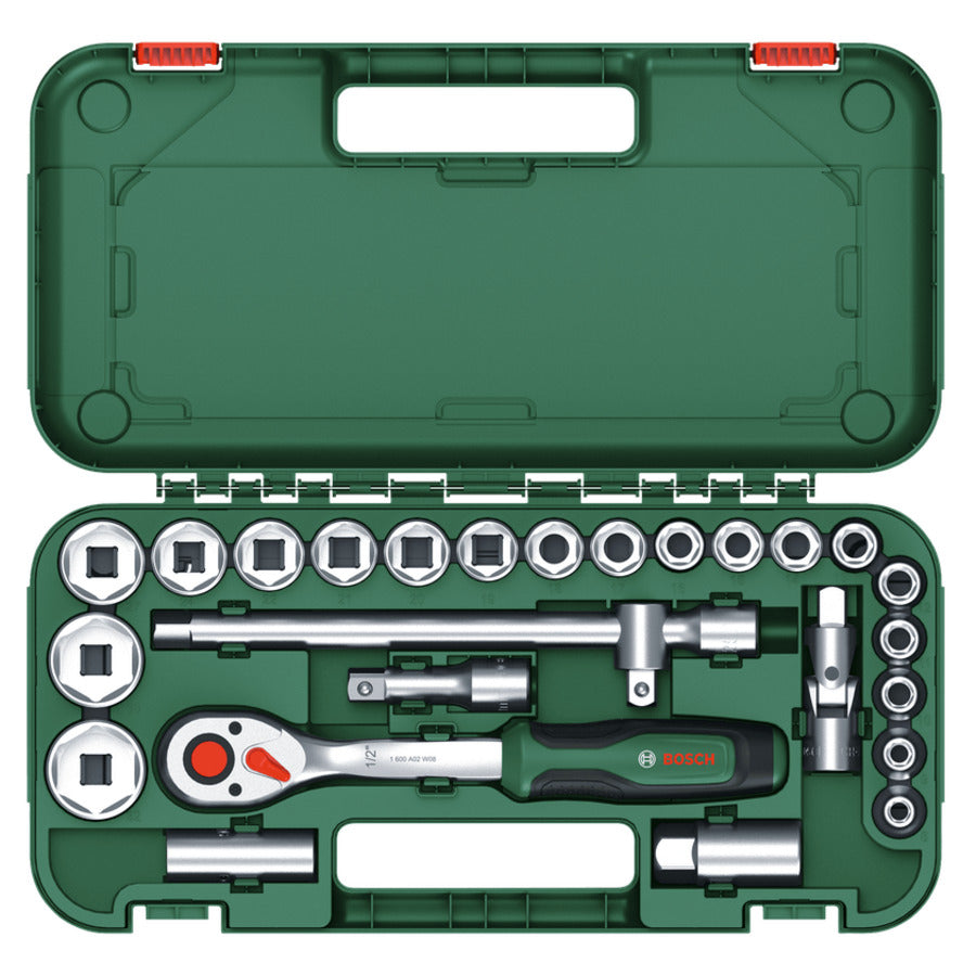 Bosch 1/2" Socket Set with Ratchet 25-Piece