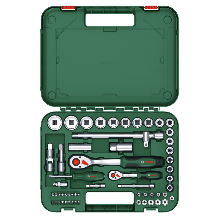 Bosch 1/4" and 1/2" Socket Set 56 Pieces