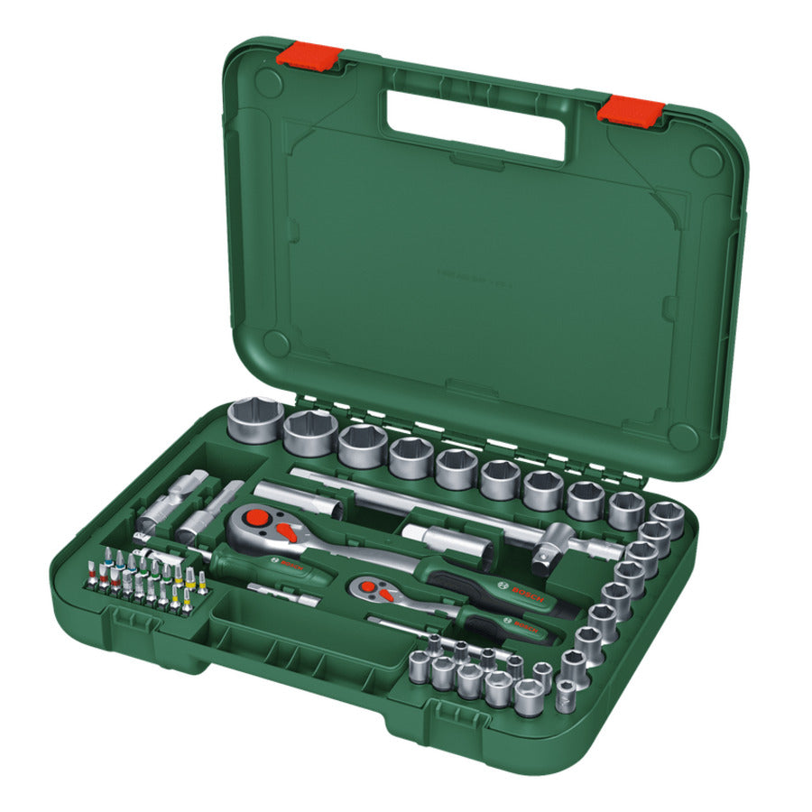 Bosch 1/4" and 1/2" Socket Set 56 Pieces