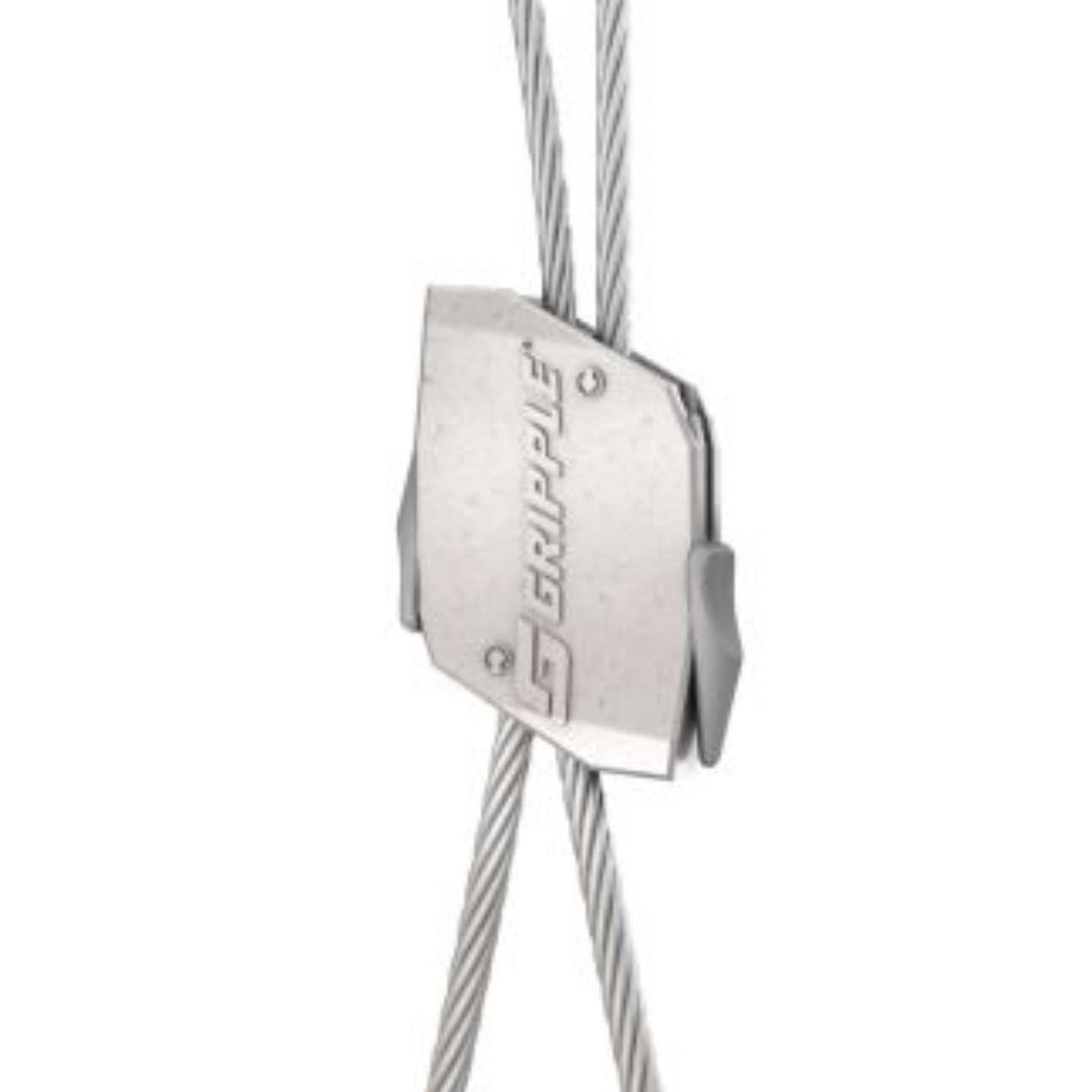 Studio shot of the Gripple Express No.1 wire suspension component outlining its sleek aerodynamic metal housing.