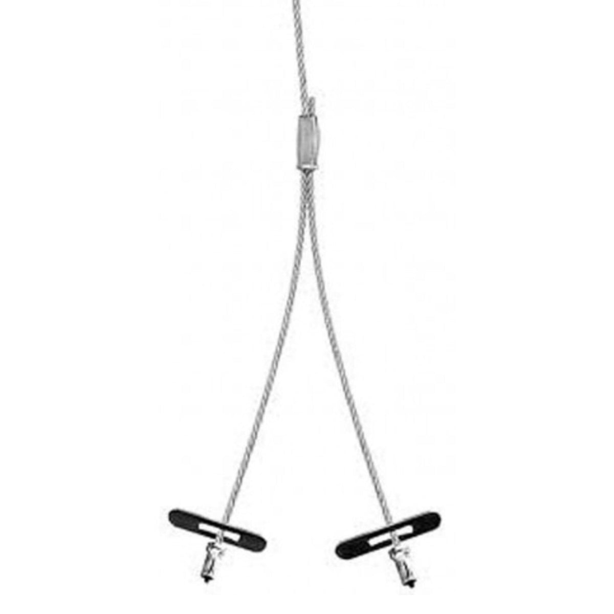 Y-Fit toggle hanger shown suspended with both toggle legs hanging free.